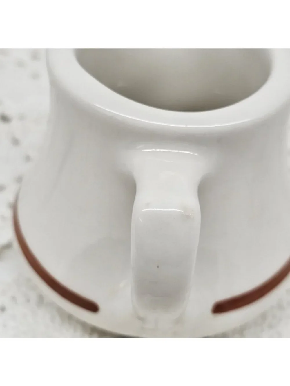 Vintage Homer Laughlin China 5oz Banquet Style Creamer Jug Ivory Brown Band Rest
